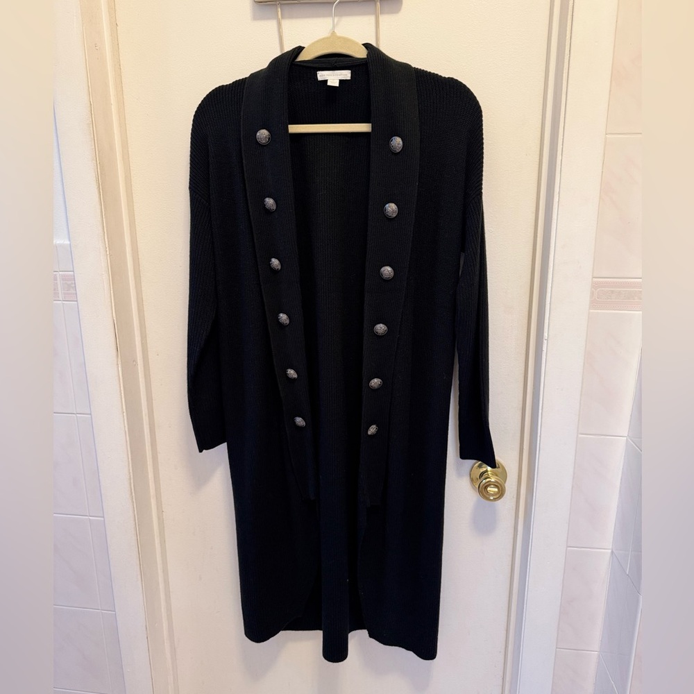 New York & Company Black Cardigan sweater. Button Accents. Open front. Size XS